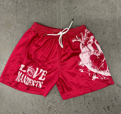 Single Heart Pink Mesh Shorts